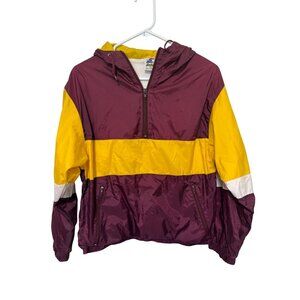 Eastboy Track Jacket Pullover Hooded 1/4 Zip Purple Yellow XS Mens
